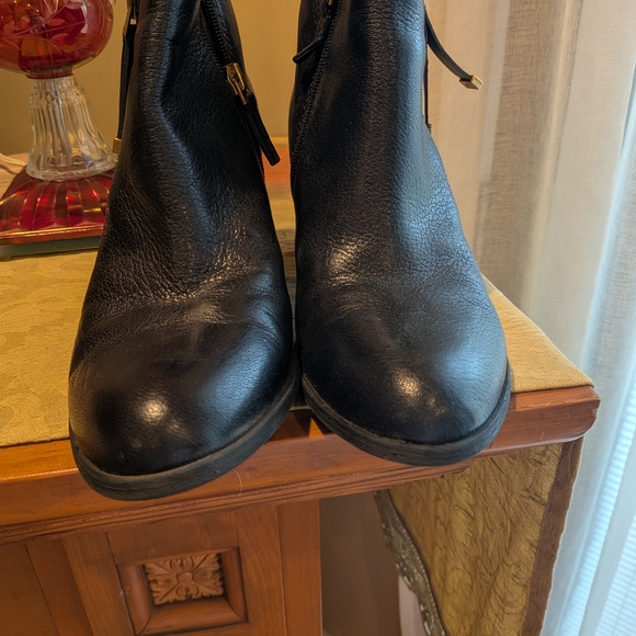 Franco Sarto Black Leather Ankle Booties - Picture 3 of 8